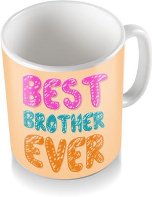 

SKY TRENDS Best Brother Ever With Multi Shade Stylish Gifts For Birthday And Anniversary Coffee Ceramic Mug(300 ml), White