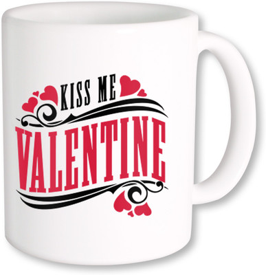 

Heyworlds kiss me happy valentine day gifts 01 Ceramic Mug(325 ml), Multicolor
