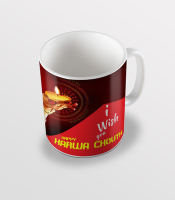 SKY TRENDS I Wish You Happy Karwa Chouth Special Gifts For Husband And Wife Coffee Ceramic Mug(325 ml), White