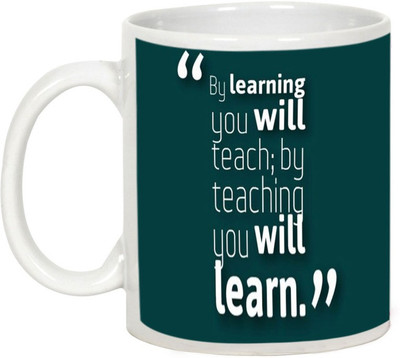 

AllUPrints Learn From Teacher Ceramic Mug(325 ml), White