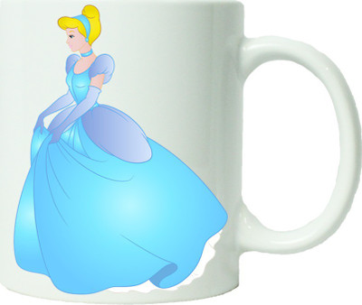 Maison N Mode Brown Cinderella Princess Coffee Ceramic Mug(330 ml), Multicolor