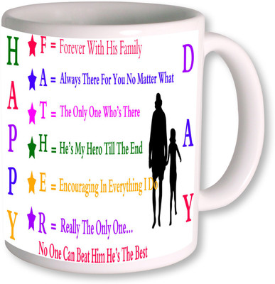 

PhotogiftsIndia Happy Fathers Day HFDCM024 Ceramic Mug(350 ml), White