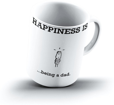 

Ucard Happiness Is2317 Bone China, Ceramic, Porcelain Mug(325 ml), Multicolor