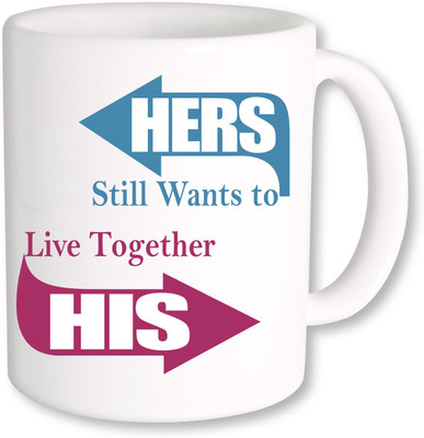 

PhotogiftsIndia Hers and His Ceramic Mug(325 ml), Multicolor