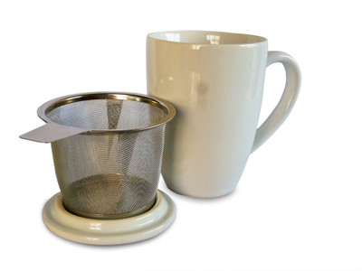 4% OFF on Glenburn Tea Direct Ceramic Infuser White Ceramic Mug(400 ml)