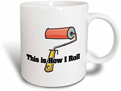 

3dRose mug_102551_2 This is How I Roll Paint Roller Painter Design Ceramic, 15-Ounce Ceramic Mug(60 ml), Multicolor