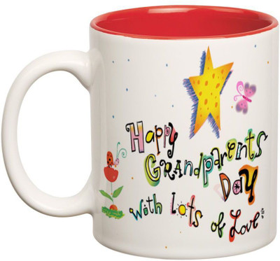 

Prithish Happy Grandparents Day Double Color Ceramic Mug(330 ml), Multicolor
