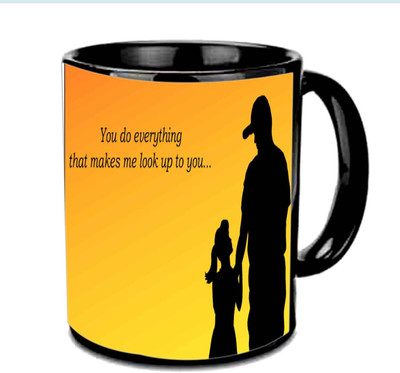 Raj Laxmi Amazing Design Happy Fathers Day Multicolor Ceramic Mug(3.5 ml), Black