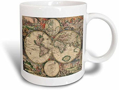 

3dRose World Map 1689, 15-Ounce Ceramic Mug(60 ml), Multicolor