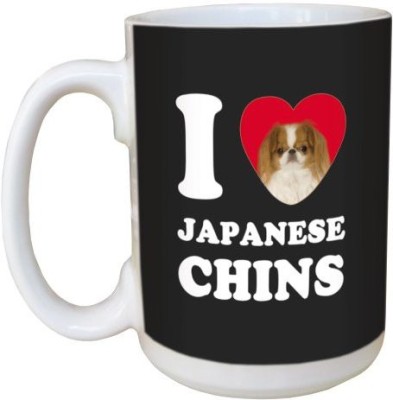 

Tree Free Free Greetings LM45072 I Heart Japanese Chins Ceramic with Full-Sized Handle, 15-Ounce Ceramic Mug(60 ml), Multicolor