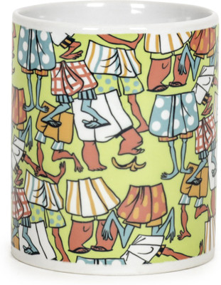 Chumbak Funky Lungi Ceramic Mug(300 ml), Multicolor