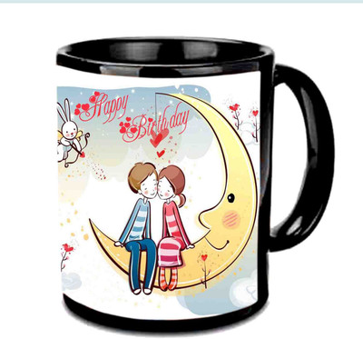 

Raj Laxmi Happy B'day My Angel Black Ceramic Mug(3.5 ml)