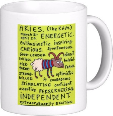 

Exoctic Silver Zodiac Signs Zxc Aries Ceramic Mug(300 ml), Multicolor