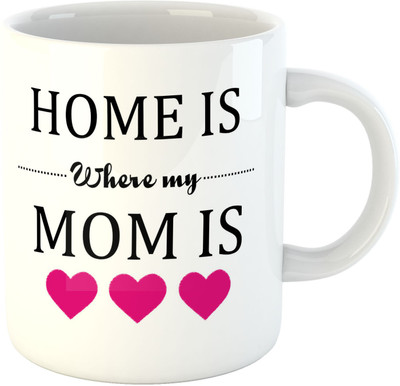 

Deeher Gifts Home Is Where my Mom Is Ceramic Mug(350 ml), Multicolor