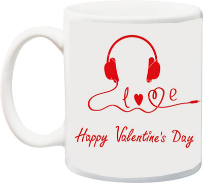 

ME&YOU Happy Valentines Day Printed Ceramic Mug(325 ml), Multicolor