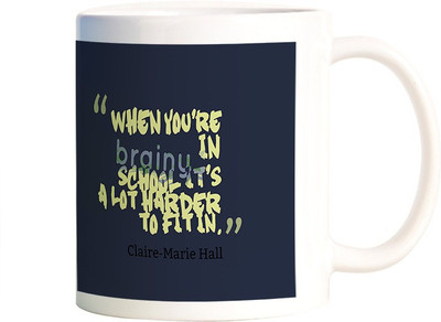 

Rangeele Inkers Brainy Is hard to Fit Ceramic Mug(300 ml), Multicolor