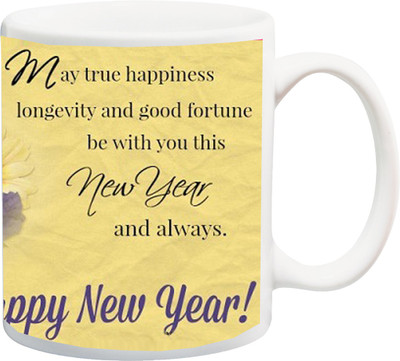 

ME&YOU Gift for May true happiness longevity and good fortune be with you this new year as always printed Ceramic Mug(325 ml), Multicolor