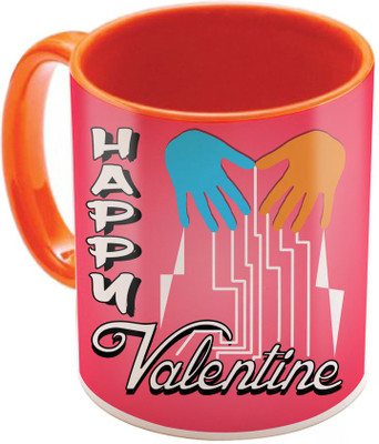 

SKY TRENDS Valentine Gift for Girlfriend Love Printed I Love U Forever Perfect for Her Him Wife Fiance Anniversary And Birthday STGD092 Ceramic Mug(325 ml), Orange