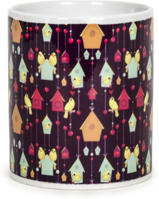 

Chumbak Birdhouse Ceramic Mug(300 ml), Multicolor