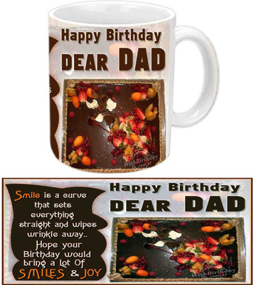

Raj Laxmi Nice Quote Happy B'day Papa White Ceramic Mug(3.5 ml)