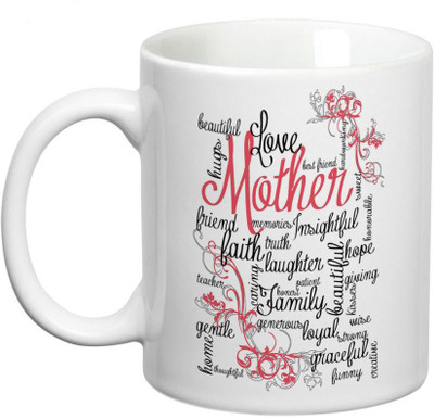 

Prithish Beautiful Floral Mother Ceramic Mug(330 ml), Multicolor