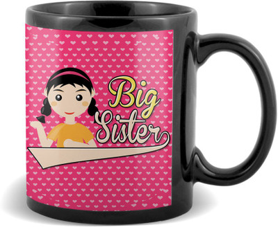 

SKY TRENDS Big Sister With Floral Pink Color Stylish Gifts For Birthday And Anniversary Black Coffee Ceramic Mug(320 ml)