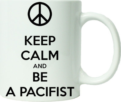 

Maison N Mode Keep Calm And Be A Pacifist Coffee Ceramic Mug(330 ml), Multicolor