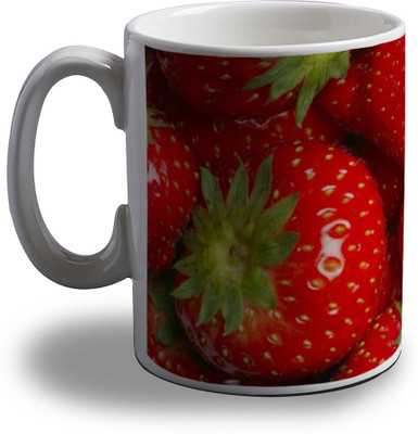 

Artifa Red Strawberries Porcelain, Ceramic Mug(350 ml), Multicolor