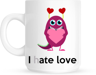 

HuppmeGift Hate Love White Ceramic Mug(350 ml)