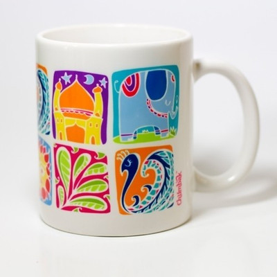 

Chumbak India Squares Pattern Ceramic Mug, Multicolor