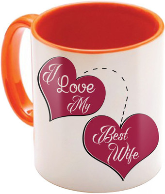 

SKY TRENDS Wonderful & Best Valentine Orange Gift For GirlFriend,Boyfriend,Husband,Wife,Friend Design Cod 087 Ceramic Mug(325 ml)