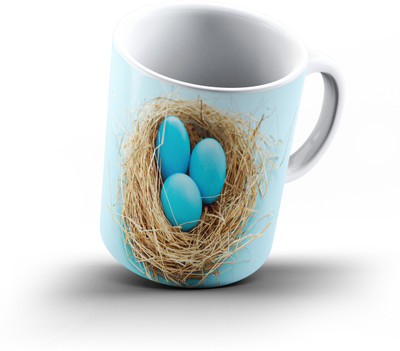 

Ucard Blue Eggs945 Bone China, Ceramic, Porcelain Mug(325 ml), Multicolor