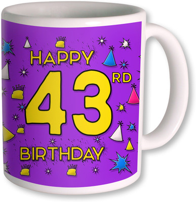 

PhotogiftsIndia 43rd Happy Birthday Coffee Ceramic Mug(350 ml), White