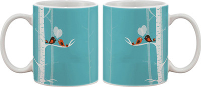

Artifa Birds On Tree Branch Talking Porcelain, Ceramic Mug(350 ml), Multicolor