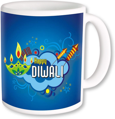 

PhotogiftsIndia Happy Diwali On Blue Background Coffee Ceramic Mug(325 ml), Multicolor