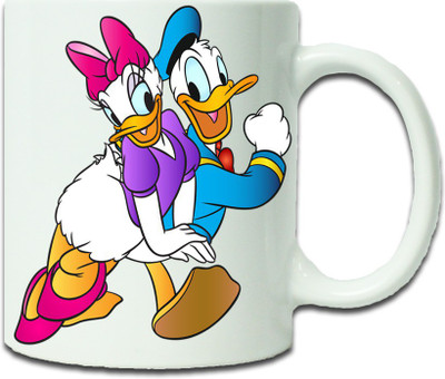 

Maison N Mode Donald Duck With Frnd Coffee Ceramic Mug(330 ml), Multicolor