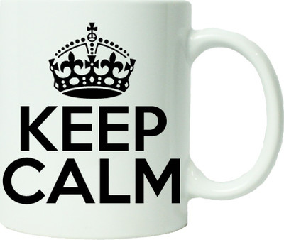 

Maison N Mode Keep Calm Coffee Ceramic Mug(330 ml), Multicolor