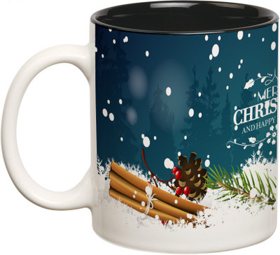

Prithish Christmas Design 9 Double Color Ceramic Mug(330 ml), Multicolor