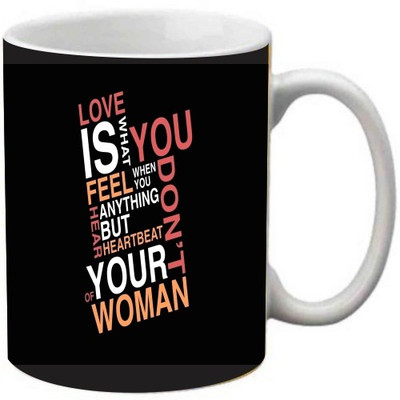 

Maison N Mode Love IS What You Coffee Ceramic Mug(330 ml), Multicolor