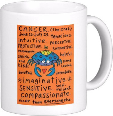 

Exoctic Silver Zodiac Signs Zxc Cancer Ceramic Mug(300 ml), Multicolor