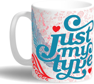 

PRINT OPERA Just My Type Ceramic Mug(330 ml), Multicolor