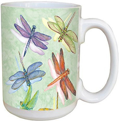 

Tree-Free Greetings Greetings 45500 Wendy Russell Dragonflies Ceramic with Full-Sized Handle, 15-Ounce Ceramic Mug(60 ml), Multicolor