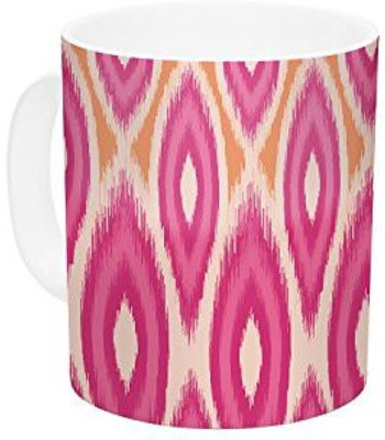 

Kess InHouse InHouse Amanda Lane Pink and Orange Moroccan Magenta Tangerine Ceramic Coffee, 11 oz, Multicolor Ceramic Mug(60 ml)