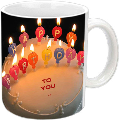 

Raj Laxmi lightning b'day white mug Ceramic Mug(350 ml)