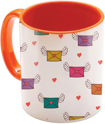

SKY TRENDS Valentine Gift for Girlfriend Love Printed I Love U Forever Perfect for Her Him Wife Fiance Anniversary And Birthday STGD145 Ceramic Mug(325 ml), Orange