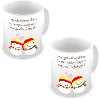 

Home India Snow Boy n Girl Print Coffee Pair For Siblings 523 Ceramic Mug(300 ml, Pack of 2), White