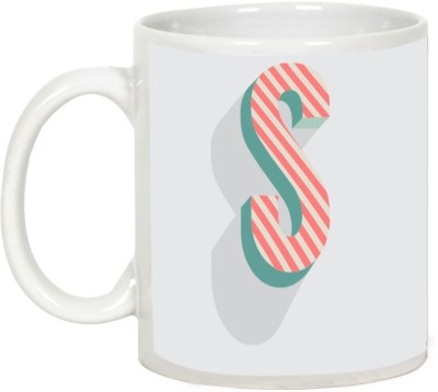 

AllUPrints Retro Design Alphabet Letters "S" Ceramic Mug(325 ml), White