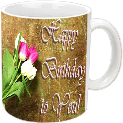 

Raj Laxmi flower sand white Ceramic Mug(350 ml)