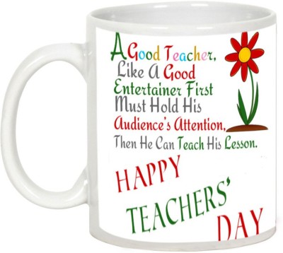 

AllUPrints Teacher Teaches Lesson For Life Ceramic Mug(325 ml), White