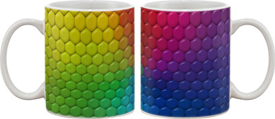 

Artifa 3d Color Texture Porcelain, Ceramic Mug(350 ml), Multicolor